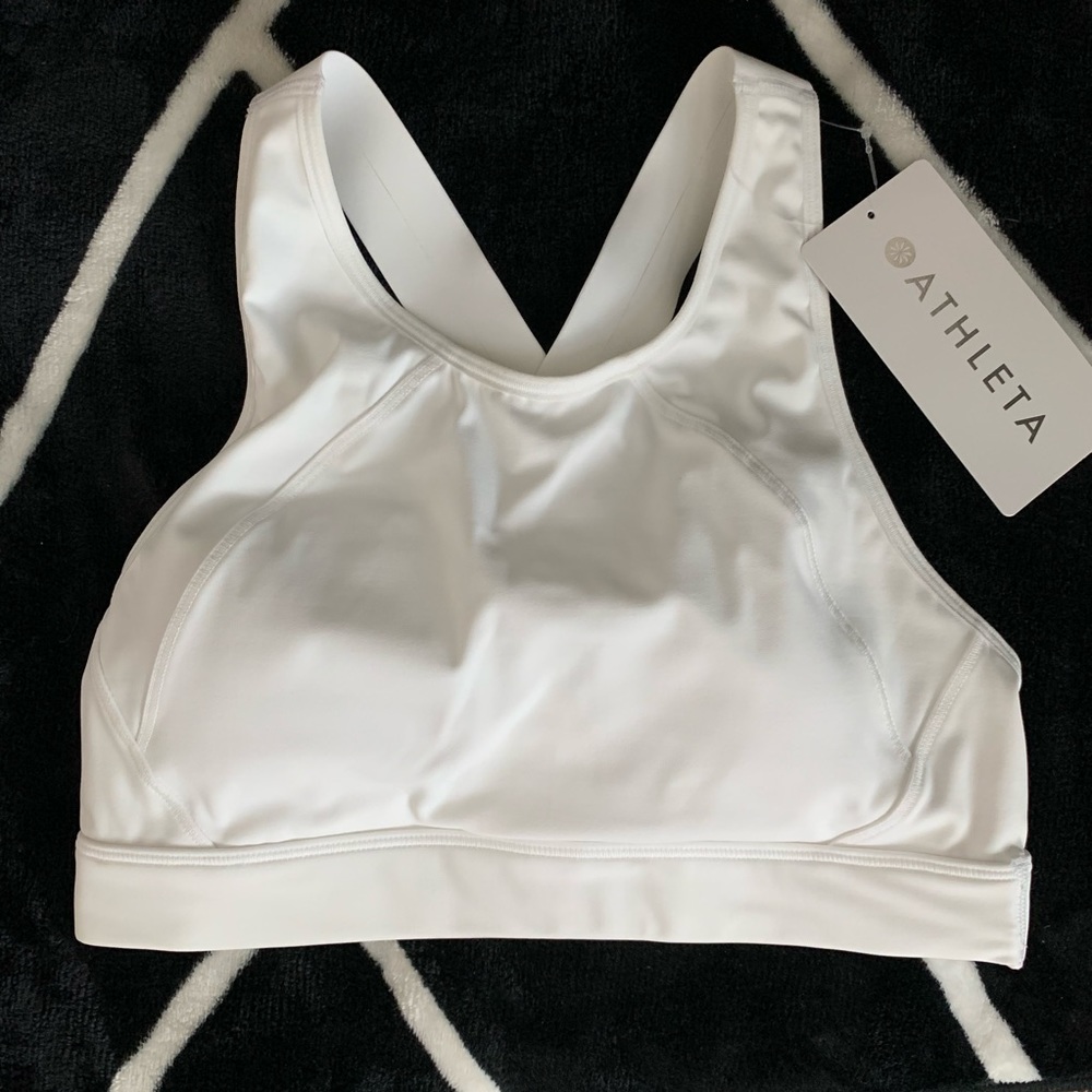 White Athleta Bra size Small NWT